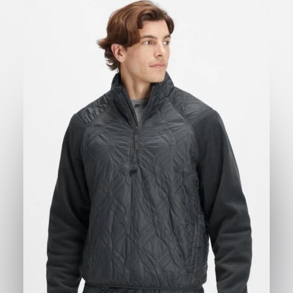Fabletics The Loft Jacket Mens Half Zip puffer Fleece Sleeves